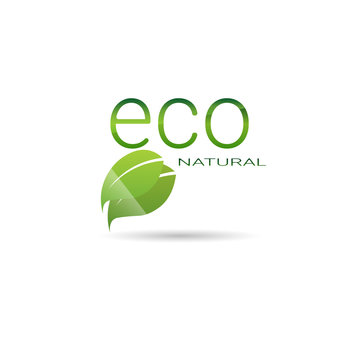 Eco Friendly Organic Natural Product Web Icon Green Logo Flat Vector Illustration