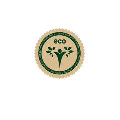 Eco Friendly Organic Natural Product Web Icon Retro Green Logo Flat Vector Illustration