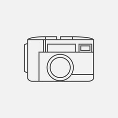 Vector photo camera icon in line style