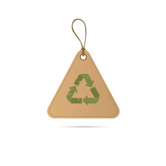 Eco Friendly Organic Reuse Natural Product Web Icon Tag Green Logo Flat Vector Illustration