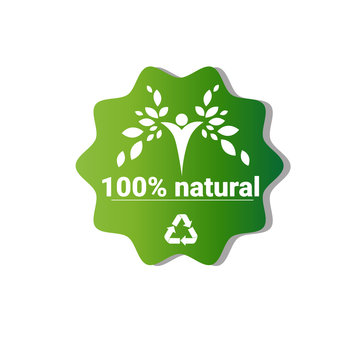 Eco Friendly Organic Natural Product Web Icon Green Logo Flat Vector Illustration