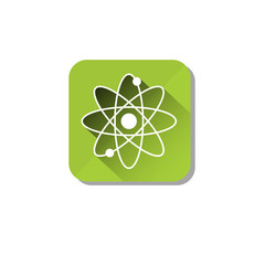 Atomic Energy Ecology Atom Icon Flat Vector Illustration