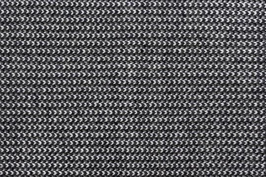 Black and white knitted wool texture