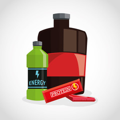 Protein supplement icon. Healthy lifestyle theme. Colorful design. Vector illustration