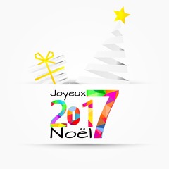 Fototapeta na wymiar Carte de voeux bonne année joyeux noël 2017
