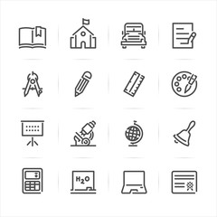 Education Icons with White Background