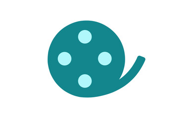 Vector film roll sign. Flat design style