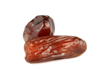 Dried dates isolated on white background. Close up.

