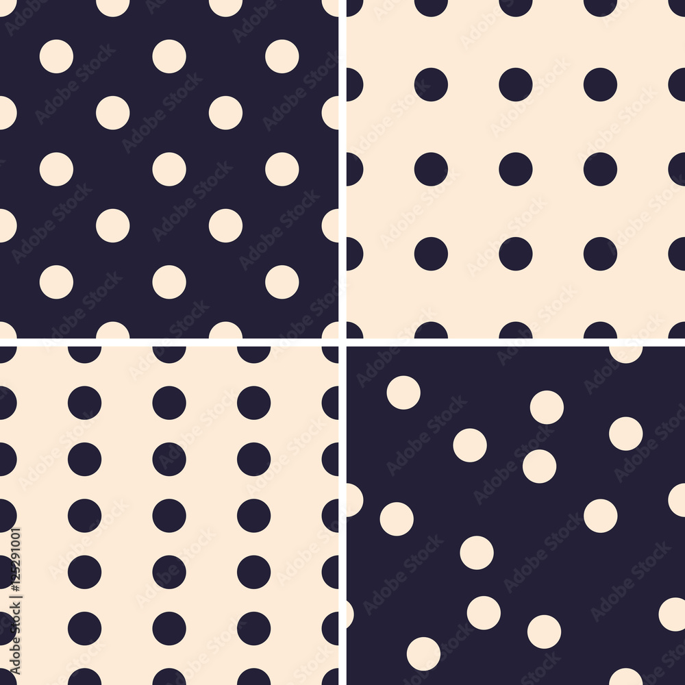 Aufkleber set simple seamless patterns with circles.