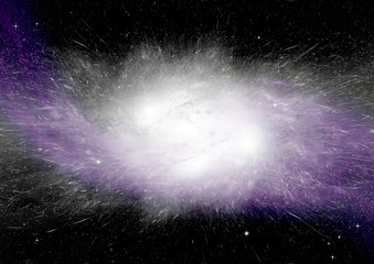 Stars, dust and gas nebula in a far galaxy