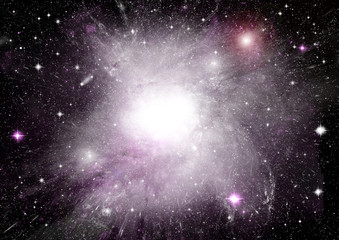 Stars, dust and gas nebula in a far galaxy