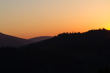 Fototapeta premium Mountain landscape at sunset