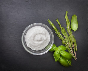 sea salt with rosemary and basil
