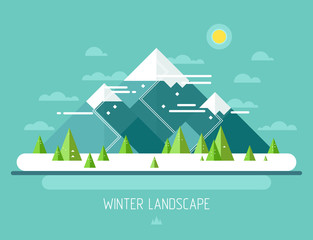 Vector winter landscape - 125291682
