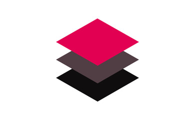 Vector colourful layers icon. Flat design style