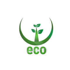 Eco Friendly Organic Natural Product Web Icon Green Logo Flat Vector Illustration