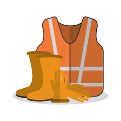 Jacket and boots icon. Industrial safety security and protection theme. Colorful design. Vector illustration