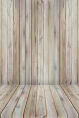 Teak wood plank texture background perspective.