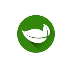 Eco Friendly Organic Natural Product Web Icon Green Logo Flat Vector Illustration