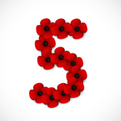 number five poppy background