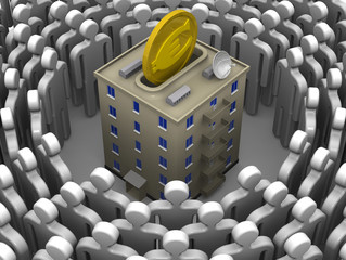 Obraz premium Contribution to the construction or major repairs of apartment building. Concept