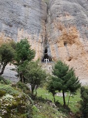 Church Cross on rock mountain Greece