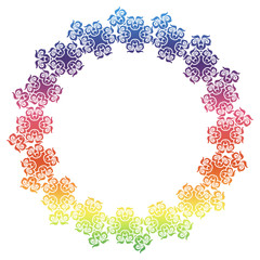 Abstract silhouette round frame with gradient fill. 