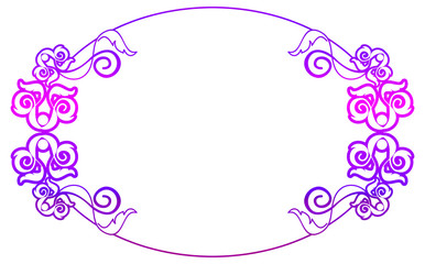 Abstract silhouette oval frame with gradient fill.