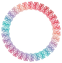 Abstract silhouette round frame with gradient fill.