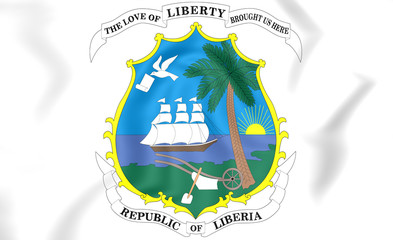 Liberia Coat of Arms. 3D Illustration.