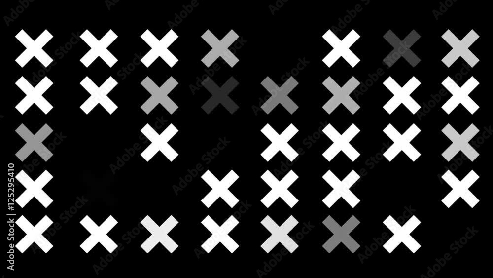 Canvas Prints a flickering background of a set of xxx icons on a black screen