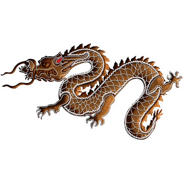 Chinese Zodiac Gingerbread Dragon - As the symbol of Chinese nation, dragon represents authority and good fortune. It is the fifth among the Chinese zodiac animals. Our is on Christmas gingerbread.
