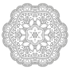 Circle mandala pattern. Vintage decorative round element. Circle ornament. East motif. Vector illustration.