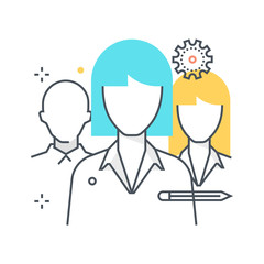 Color line, team leader illustration