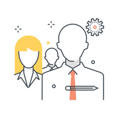 Color line, team leader illustration