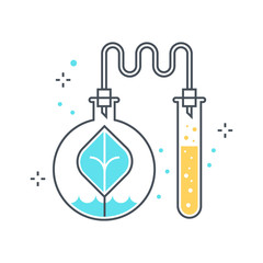 Color line, bio chemistry concept illustration, icon