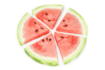 Sliced watermelon on white background