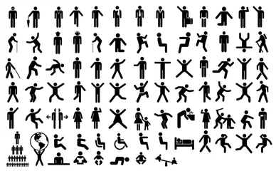 Fotobehang Set people pictogram © YuliaShlyahova