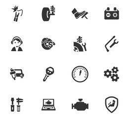 Car service icons set