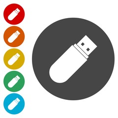 Usb icon. Usb flat symbol. Usb art illustration 