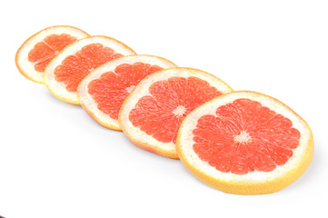 Naklejka na ściany i meble Grapefruit slices isolated on white background