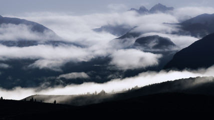 Morning mist in the mountains