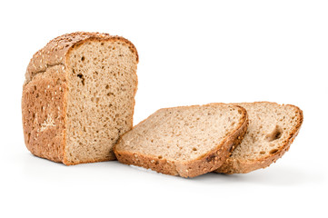 Sliced bread isolated on white background