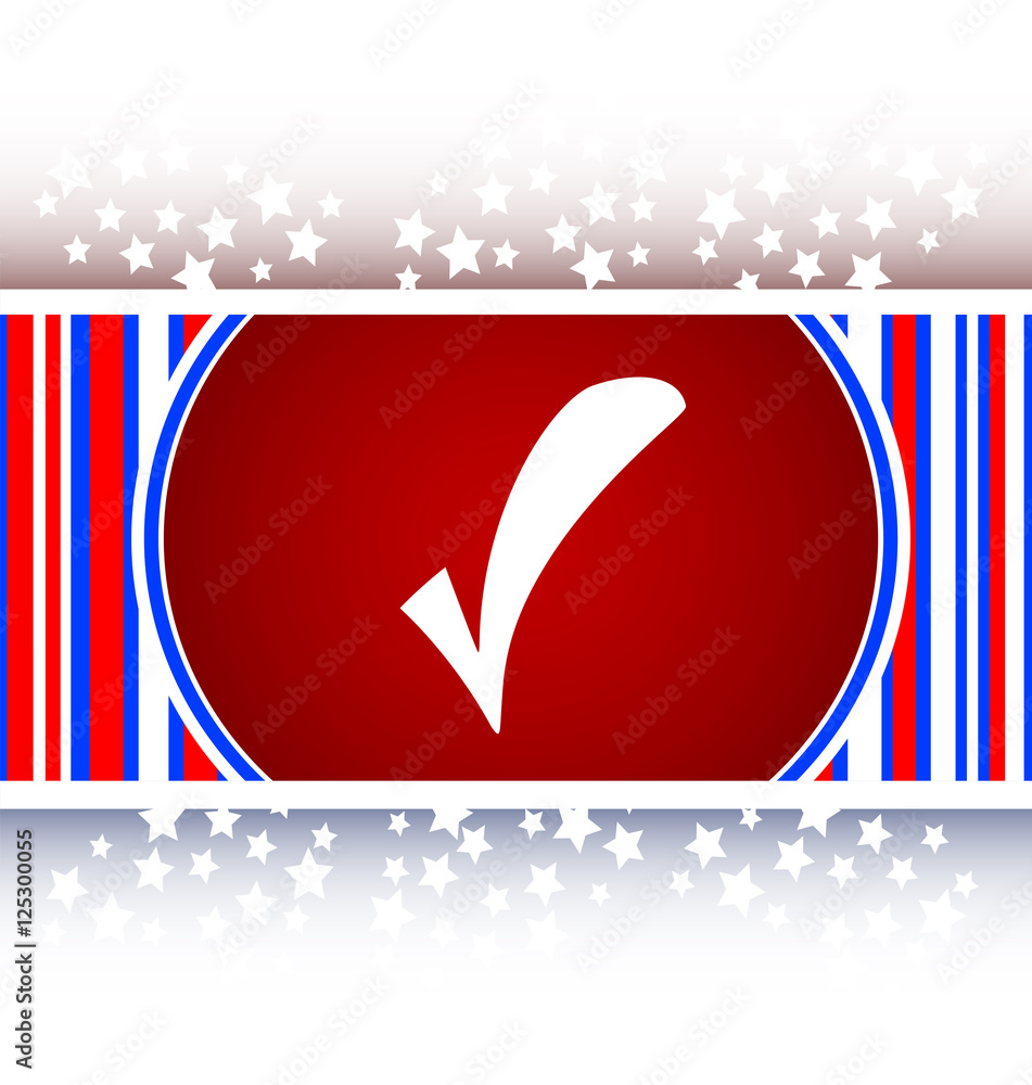 Poster glossy web button with check mark sign. shape icon