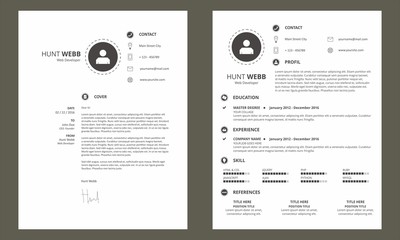 CV Resume with Cover Minimal Clean