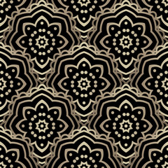 Gold scallop, fish scale seamless pattern