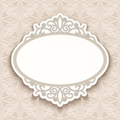 Paper label with flourish ornament