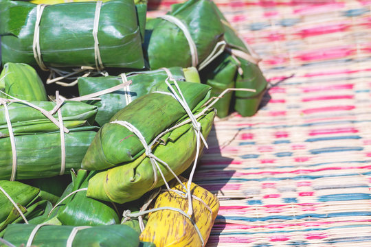 Thai Dessert. Close Up The Suman