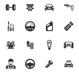 Car service icons set
