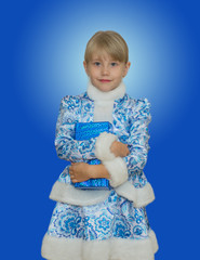 beautiful little girl in suit Snow Maiden.